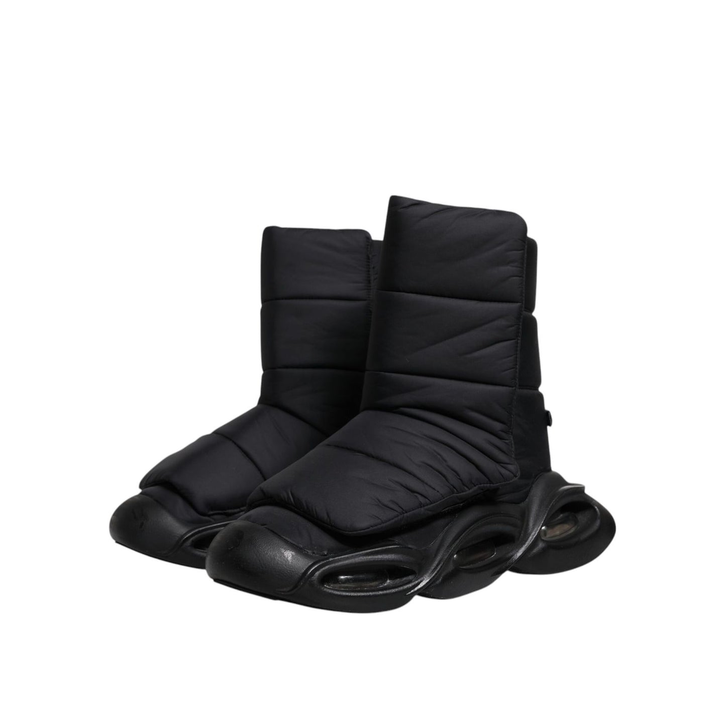 Dolce & Gabbana Black Slip On Wave Quilted Sneakers Shoes