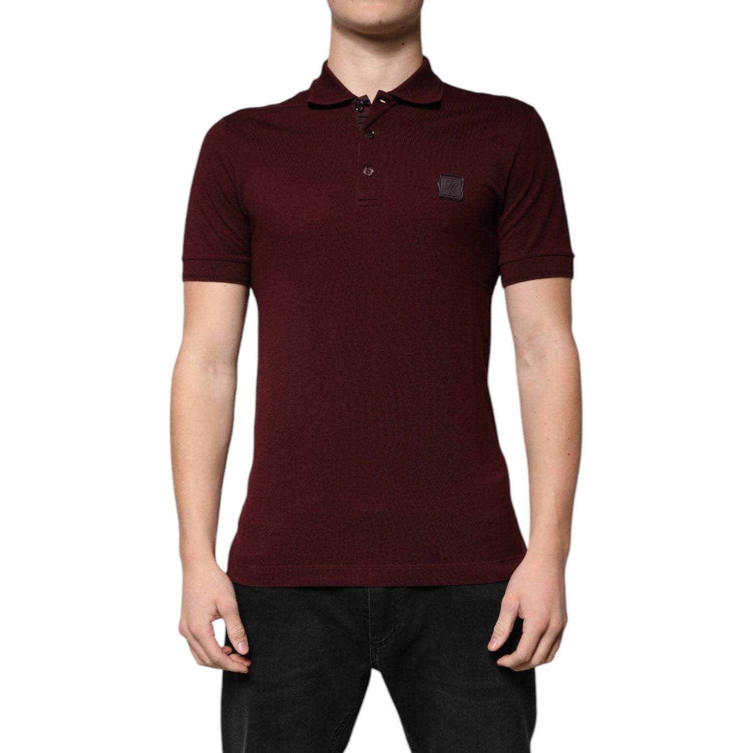 Dolce & Gabbana Maroon Collared Short Sleeves Polo T-shirt