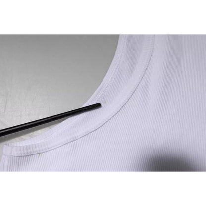 Dolce & Gabbana White Cotton Sleeveless Round Neck Tank T-shirt