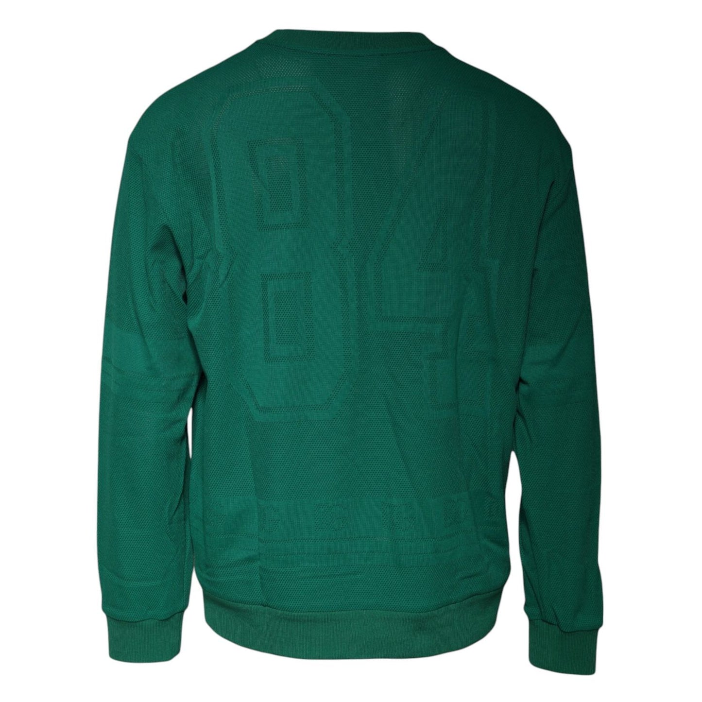 Dolce & Gabbana Green Logo Nylon Crew Neck Pullover Sweater
