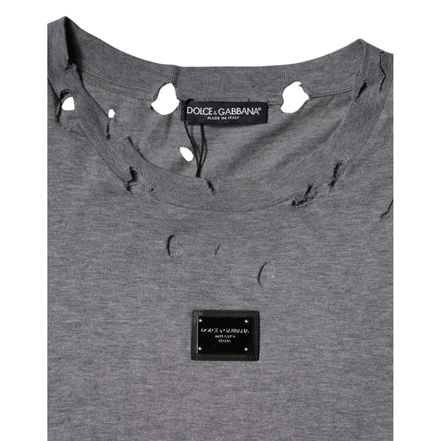 Dolce & Gabbana Gray Logo Crew Neck Short Sleeves T-shirt