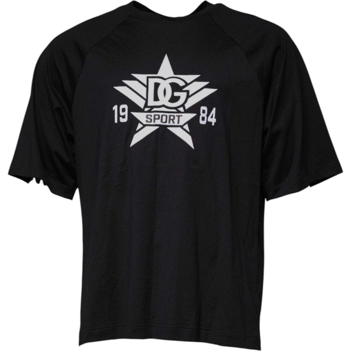 Dolce & Gabbana Black Logo Print Cotton Crew Neck T-shirt