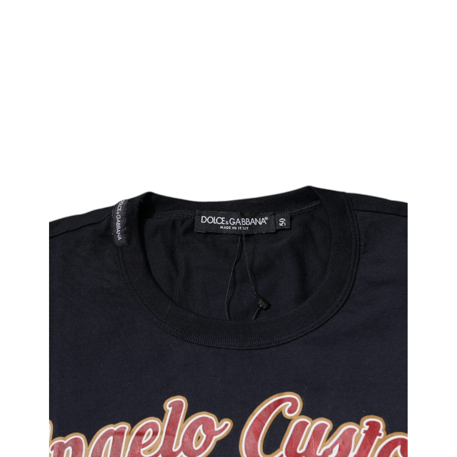 Dolce & Gabbana Blue Cotton Angel Print Short Sleeves T-shirt