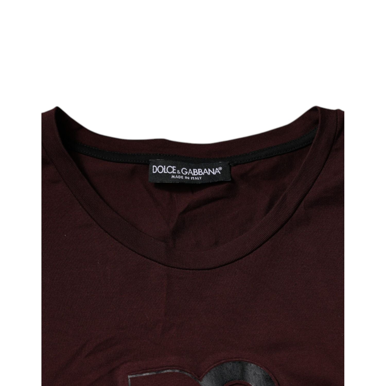 Dolce & Gabbana Brown Logo Print Cotton Crew Neck T-shirt