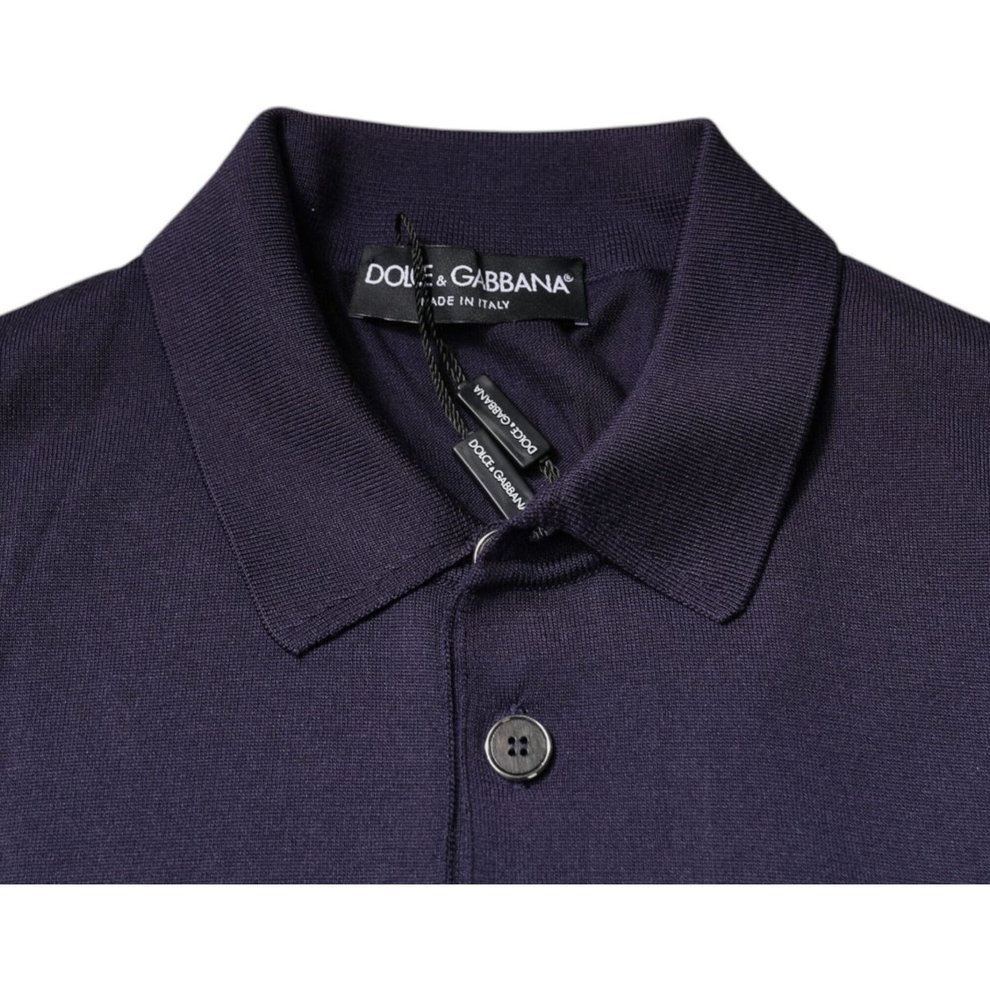 Dolce & Gabbana Blue Silk Collared Short Sleeves Polo T-shirt TSH87743-46