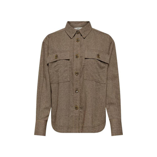 Jacqueline De Yong Beige Recycled Cotton Shirt