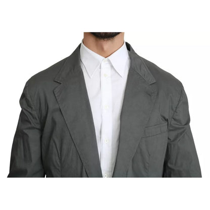 Dolce & Gabbana Gray Cotton Single Breasted Formal Blazer