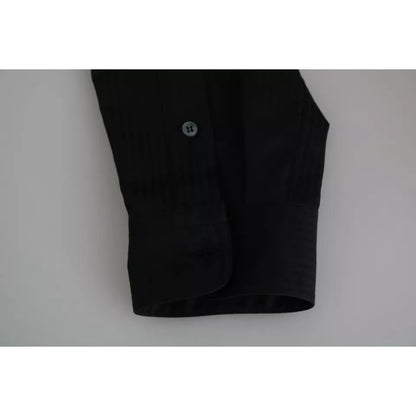 Dolce & Gabbana Blue Cotton Striped Pajama Lounge Shirt