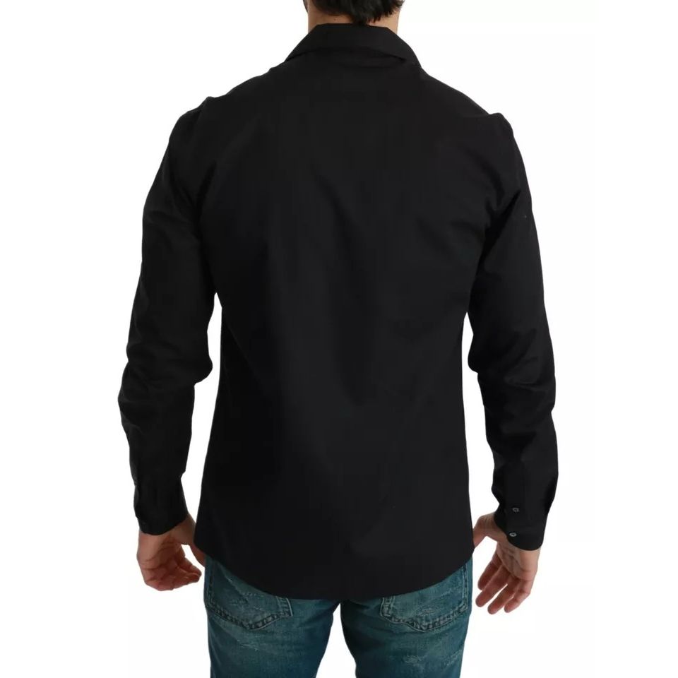 Dolce & Gabbana Blue Cotton Striped Pajama Lounge Shirt