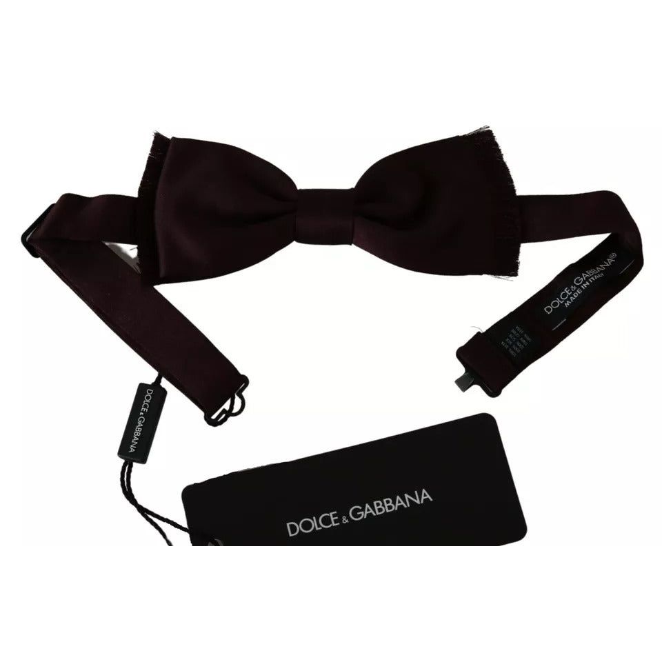 Dolce & Gabbana Bordeaux Red Silk Solid Classic Bowtie KRA3002