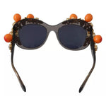 Dolce & Gabbana DG4283B Acetate Crystals Orange Applique Sunglasses GLA827