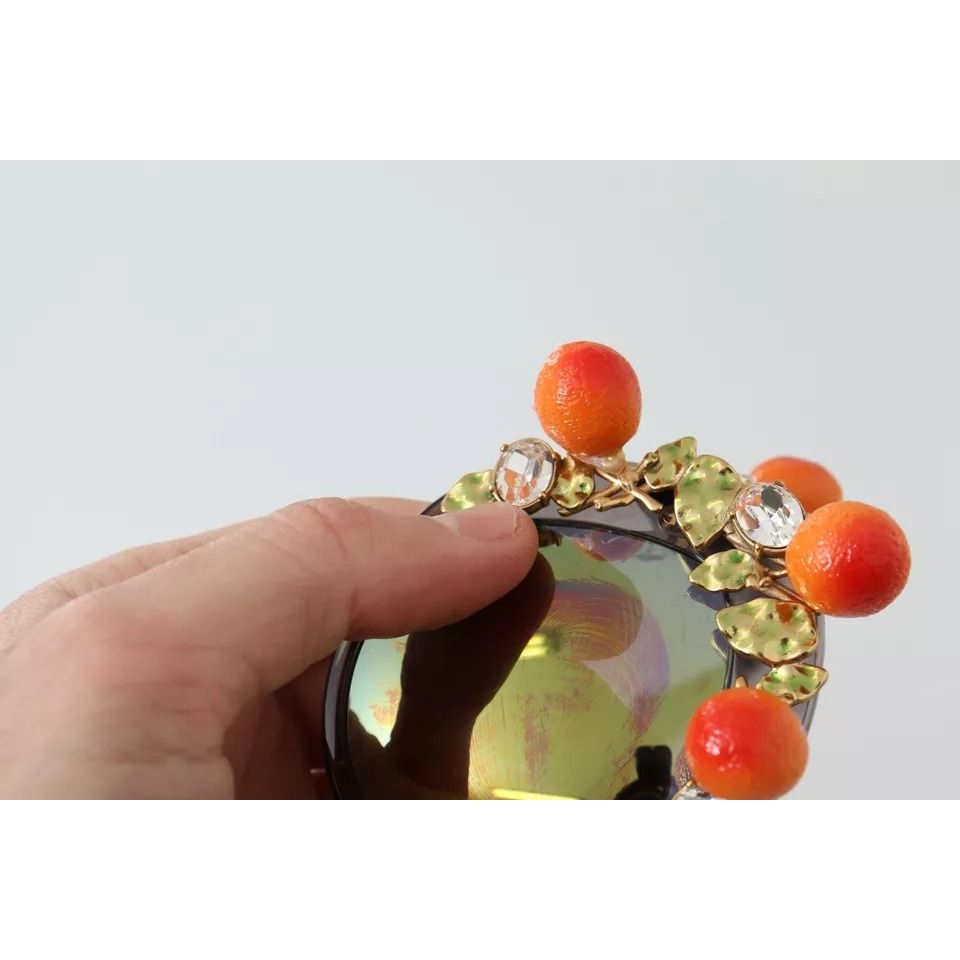 Dolce & Gabbana DG4283B Acetate Crystals Orange Applique Sunglasses