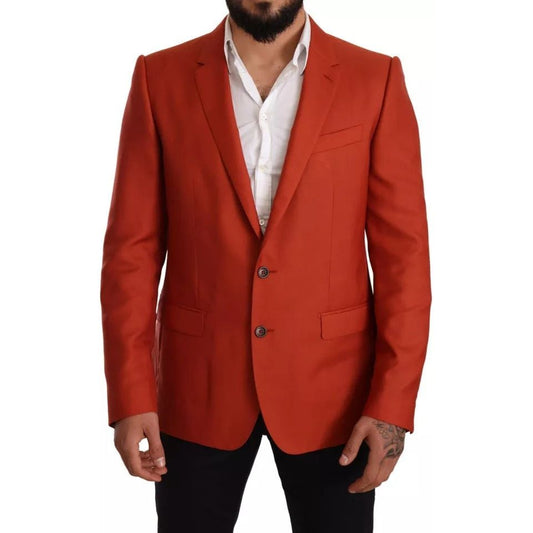 Dolce & Gabbana Orange MARTINI Cashmere Silk Coat Blazer
