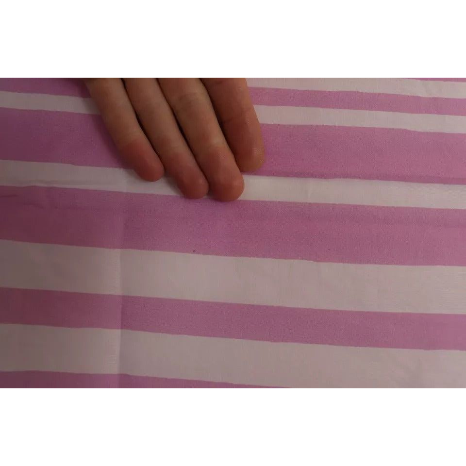 Dolce & Gabbana Pink White Striped Cannes Wrap Shawl Scarf MS6119