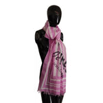 Dolce & Gabbana Pink White Striped Cotton Wrap Shawl Scarf MS6123