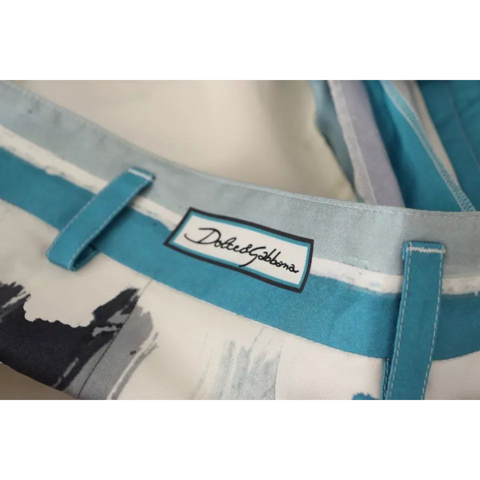 Dolce & Gabbana Multicolor Striped Silk Tapered Pants