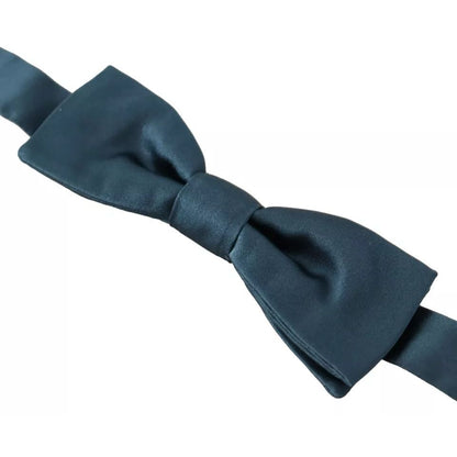 Dolce & Gabbana Blue 100% Silk Adjustable Neck Bow Tie Mens