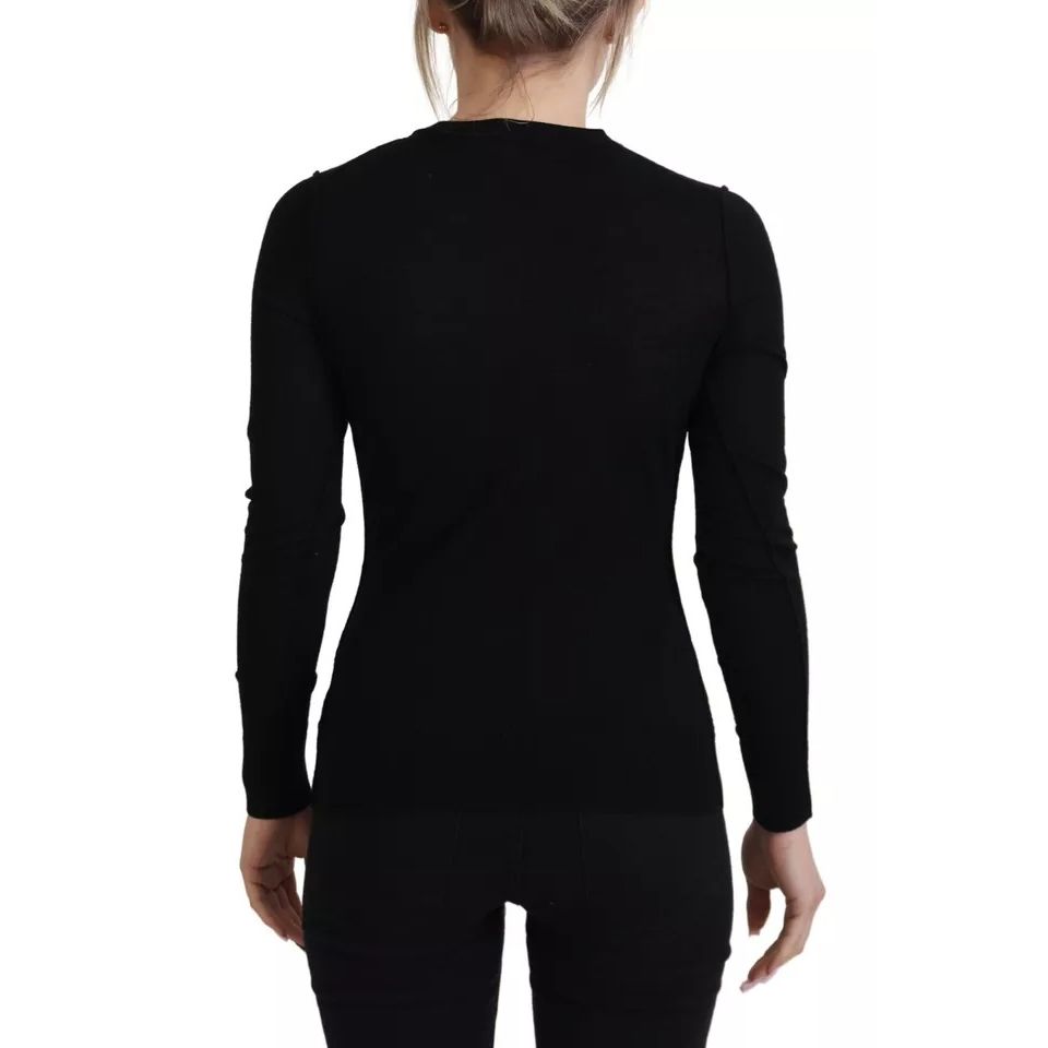 Dolce & Gabbana Black Crewneck Long Sleeves Pullover Sweater