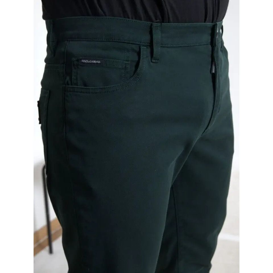 Dolce & Gabbana Green Cotton Stretch Skinny Men Denim Jeans