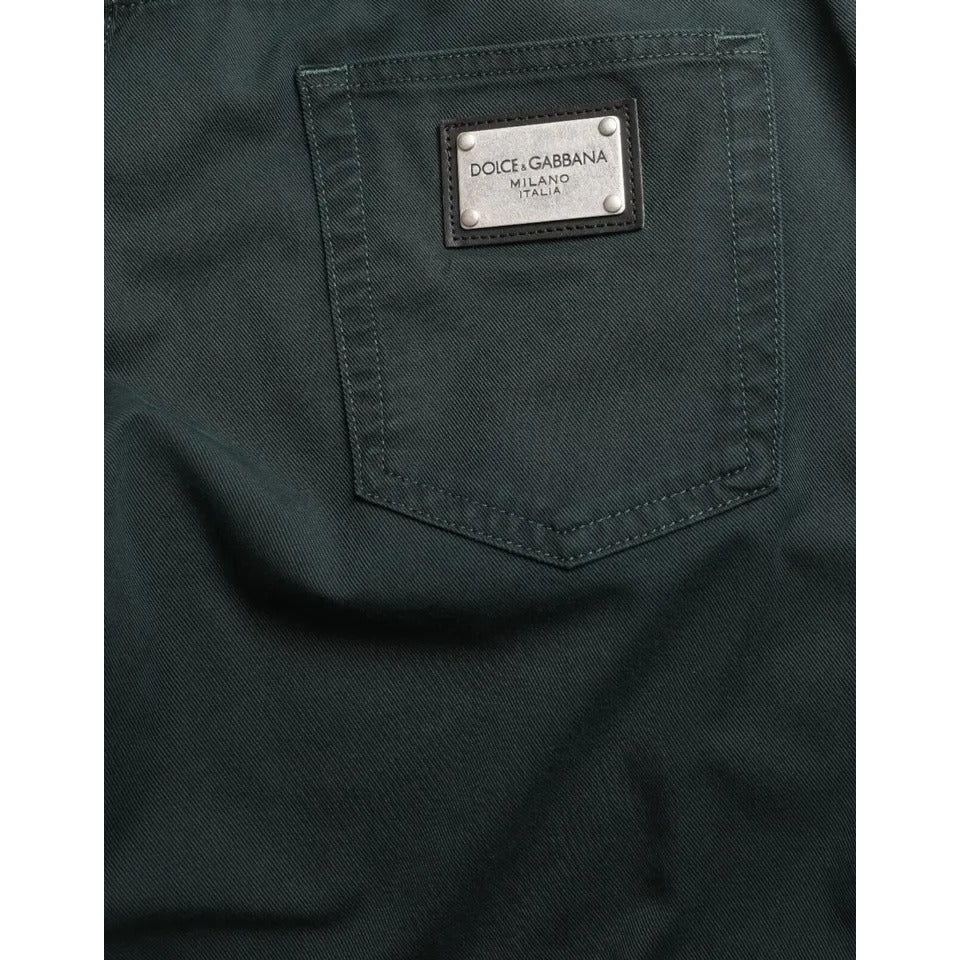 Dolce & Gabbana Green Cotton Stretch Skinny Men Denim Jeans