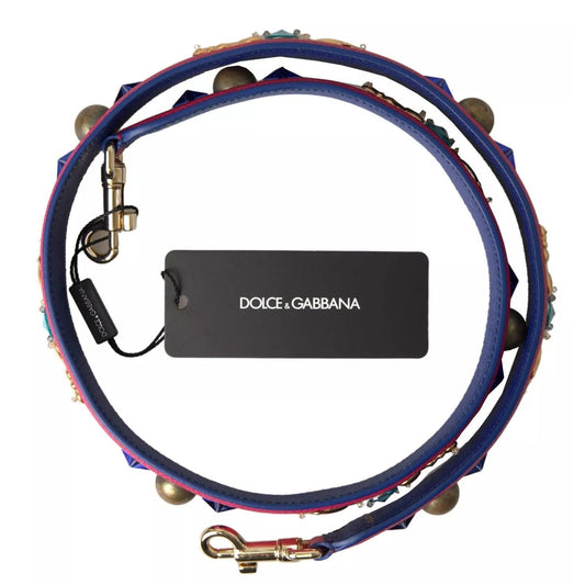 Dolce & Gabbana Pink Exotic Leather Studded Shoulder Strap BEL60466