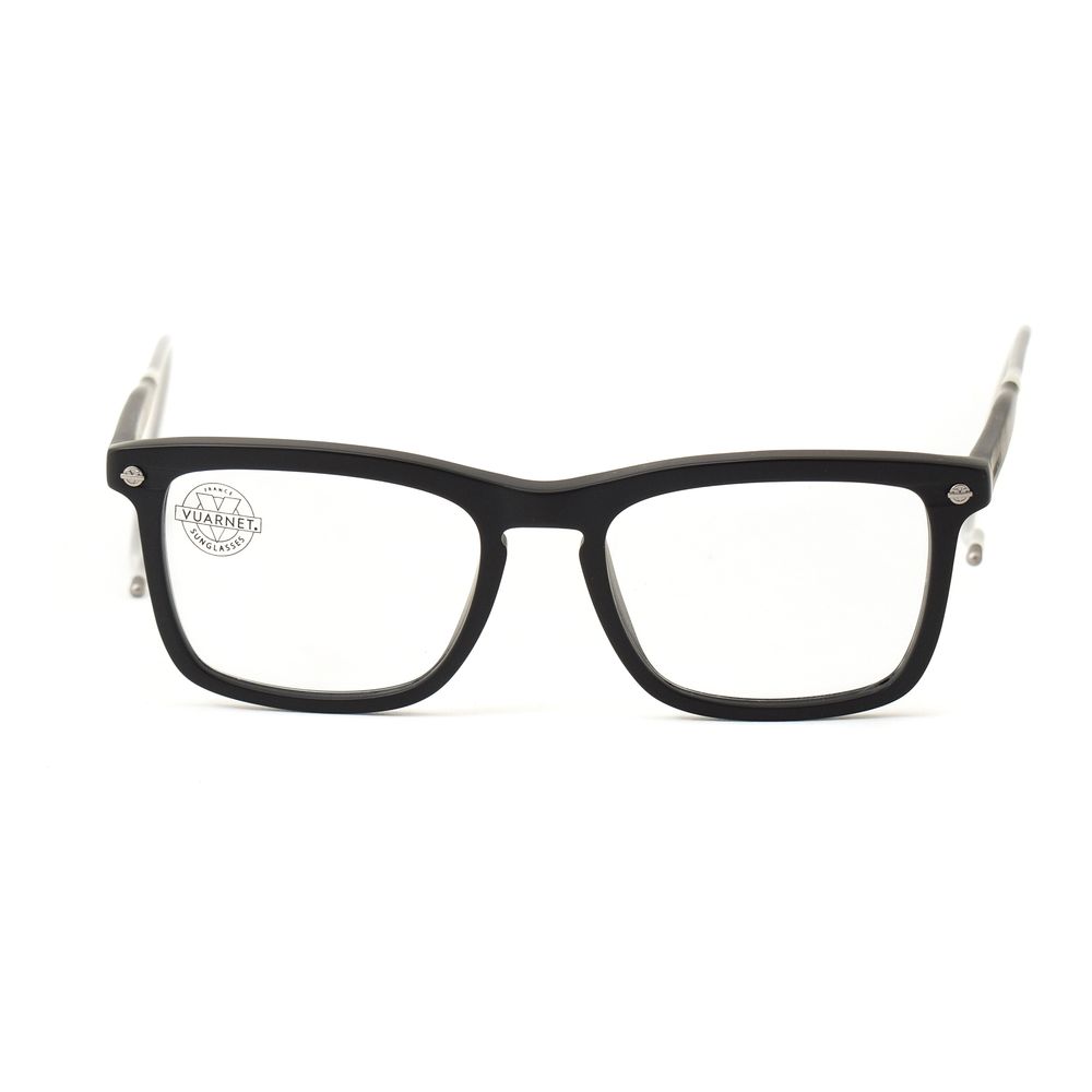 Vuarnet Black Acetate Frames - Men's glasses with flexible temples, style VL15120001, black acetate, lens/bridge/temple: 52/18/110mm.