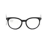 Vuarnet Black Acetate Frames for women with 50/18/110 mm measurements, made from acetate in a classic black color, front view.
