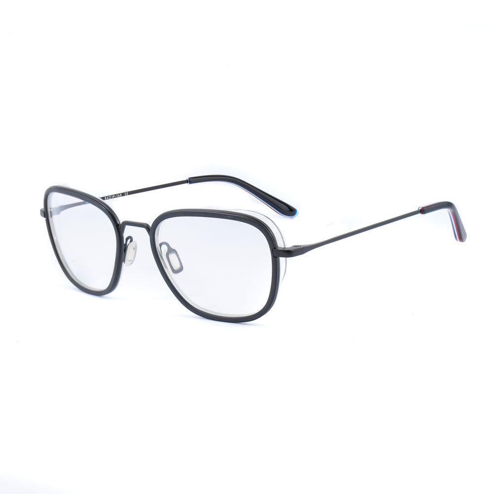 Vuarnet Black Stainless Steel Frames - Eyewear with clip-on, 53/17/145mm dimensions, black color, stainless steel material.
