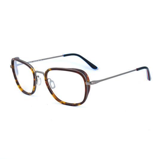Vuarnet Brown Stainless Steel Frames with clip-on sunglasses, unisex design, brown color, 53/17/145 mm dimensions, eyewear fashion.
