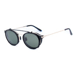Vuarnet Black Stainless Steel Frames with clip-on solar frame, unisex design, 54/17/145 mm dimensions, category 3 brown lenses.