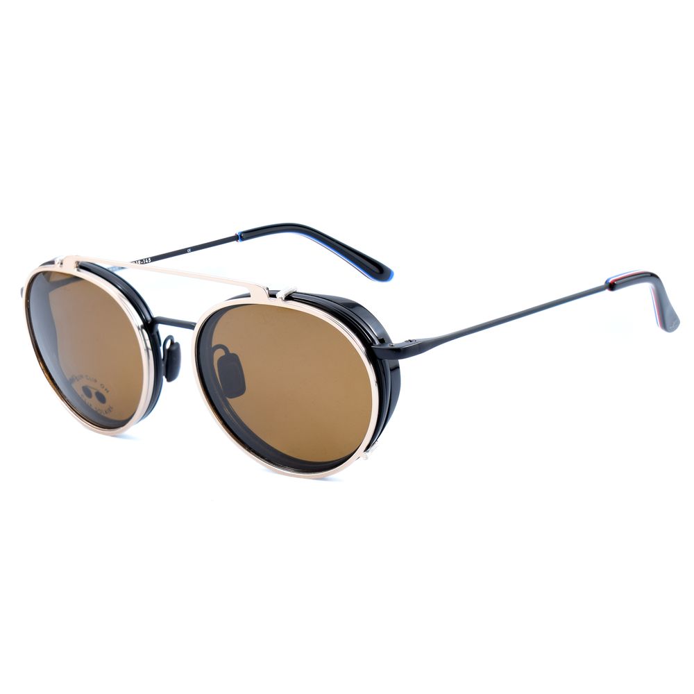 Vuarnet Black Stainless Steel Frames with brown clip-on sunglasses, stainless steel, measurements 54/17/145 mm, category 3 protection.