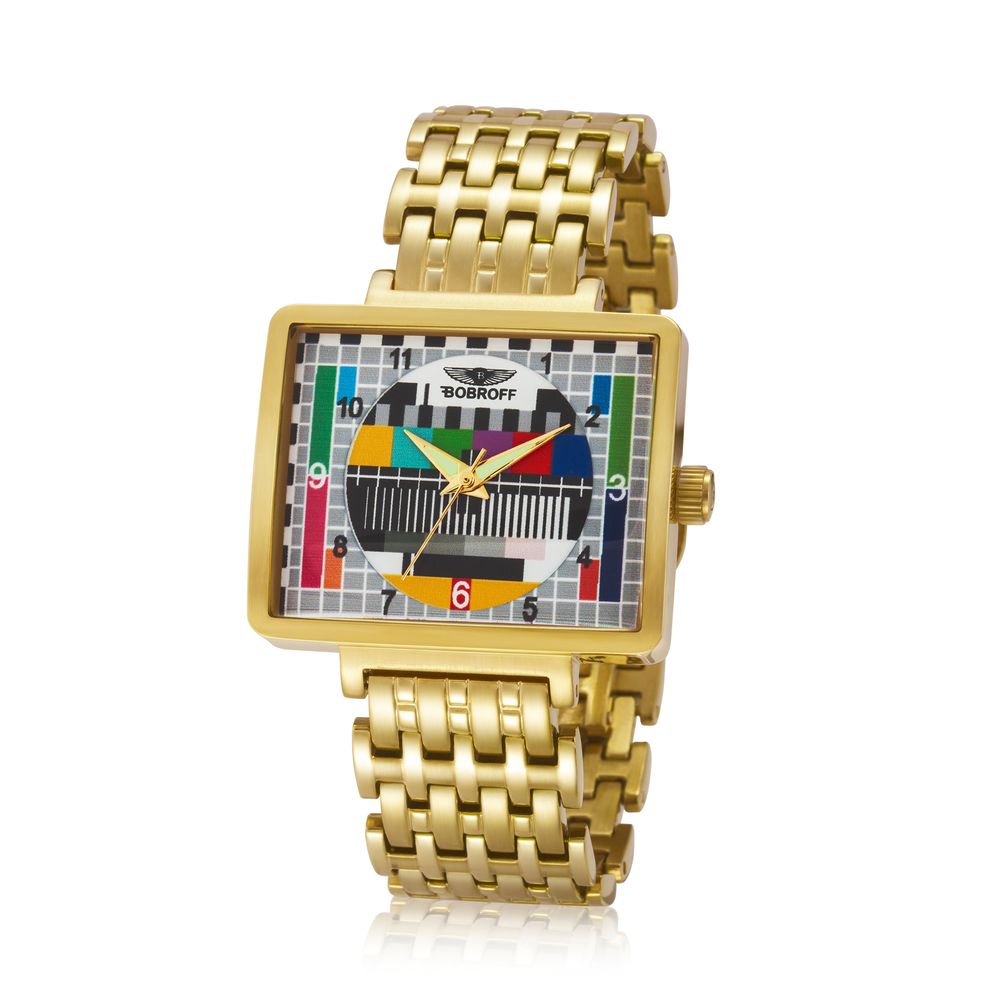 Bobroff Gold Stainless Steel Dress Watch