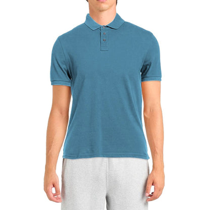 Alpha Studio Light Blue Cotton Men Polo Shirt