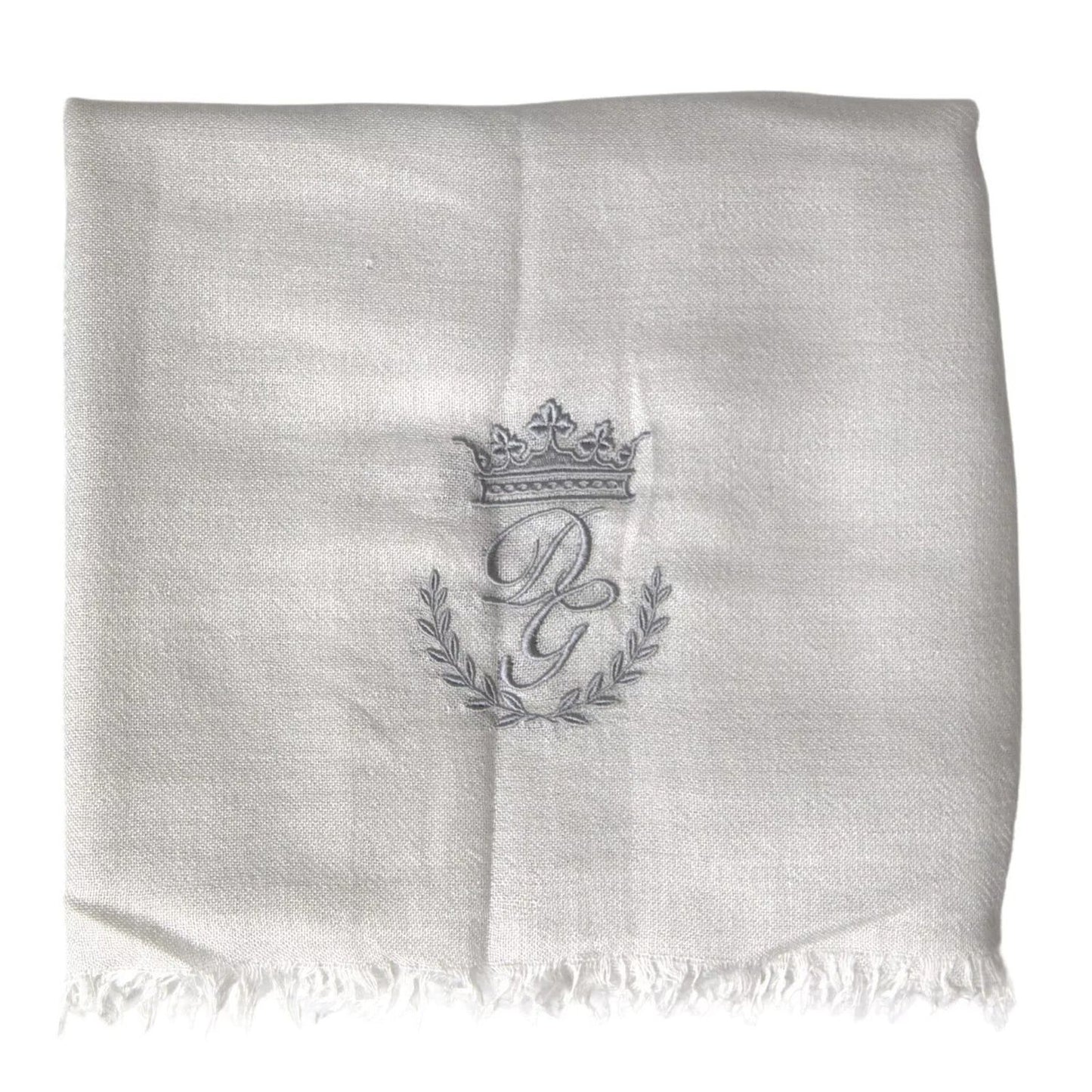 Dolce & Gabbana Gray Cashmere Wrap Shawl Fringe Scarf MS7054