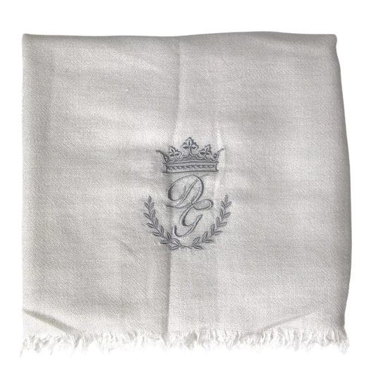 Dolce & Gabbana Gray Cashmere Wrap Shawl Fringe Scarf MS7054