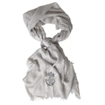 Dolce & Gabbana Gray Cashmere Wrap Shawl Fringe Scarf MS7054