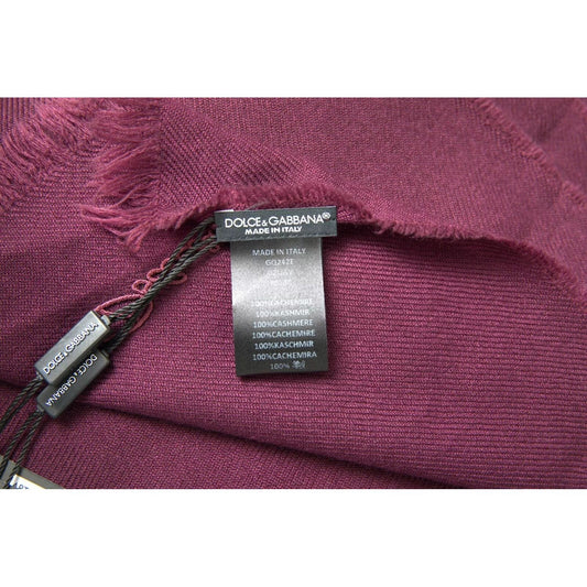 Dolce & Gabbana Purple Cashmere Knit Wrap Shawl Scarf MS7055