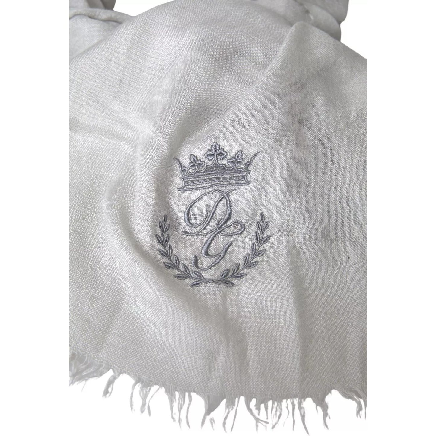Dolce & Gabbana Gray Cashmere Wrap Shawl Fringe Scarf MS7060