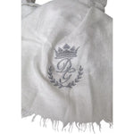 Dolce & Gabbana Gray Cashmere Wrap Shawl Fringe Scarf MS7060