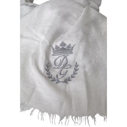 Dolce & Gabbana Gray Cashmere Wrap Shawl Fringe Scarf MS7060