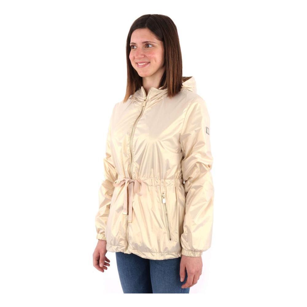 Yes Zee Beige Nylon Jackets & Coat YE-14616-L