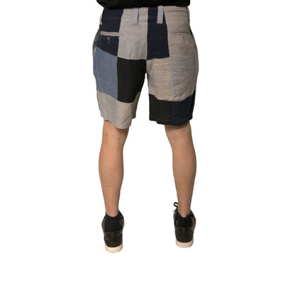 Dolce & Gabbana Multicolor Patchwork Linen Men Chino Shorts