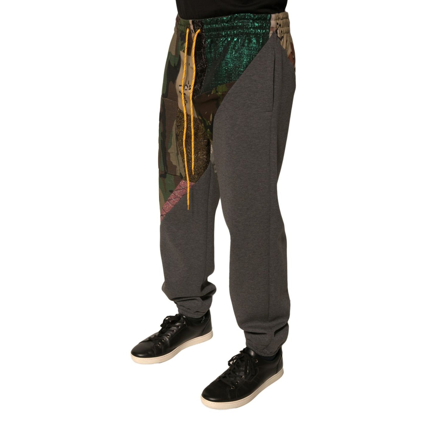 Dolce & Gabbana Multicolor Patchwork Cotton Jogger Sweatpants Pants