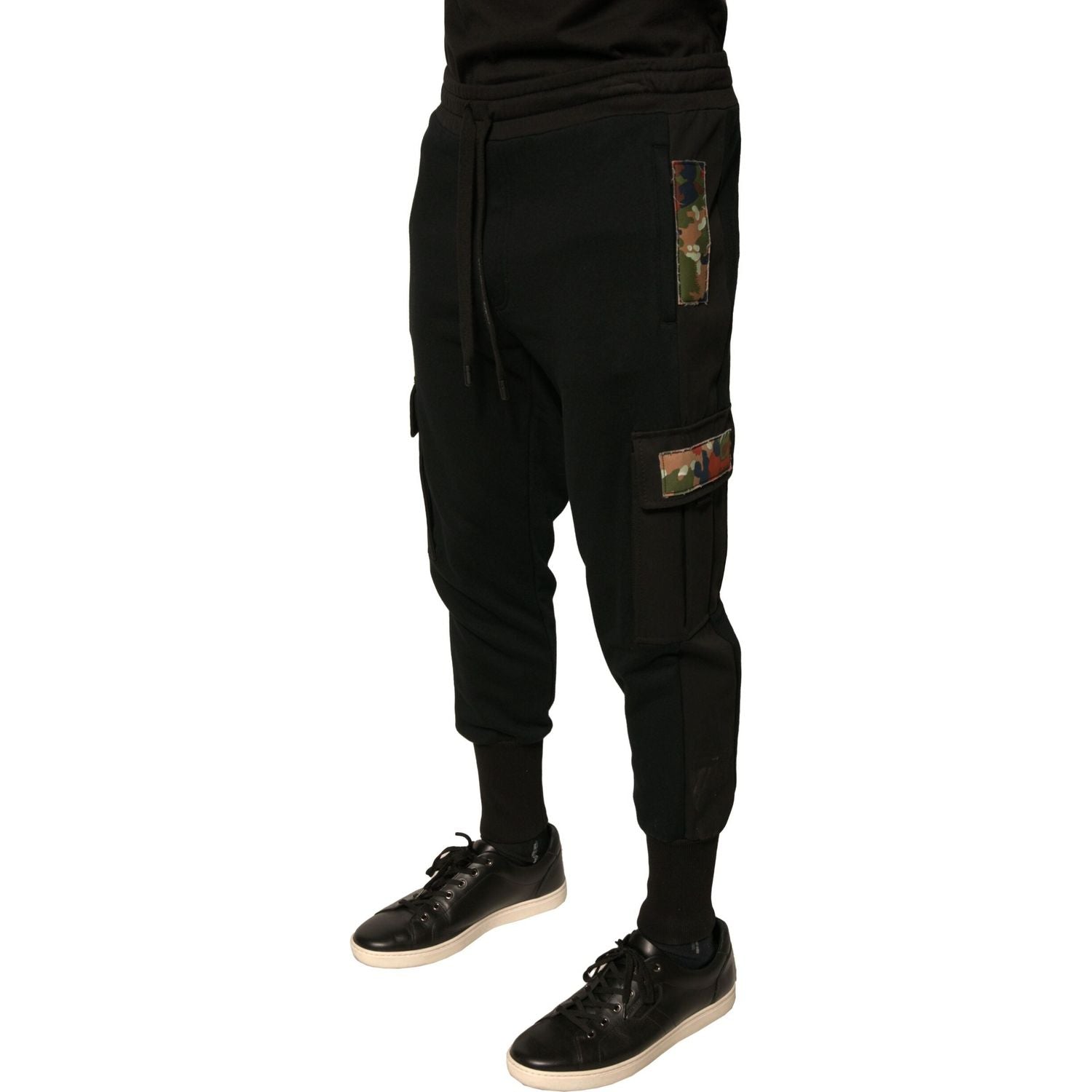 Dolce & Gabbana Black Cotton Jogger Cargo Sweatpants Pants