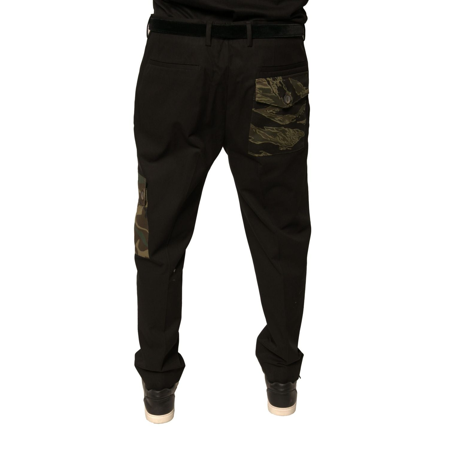 Dolce & Gabbana Black Cotton Men Cargo Casual Pants