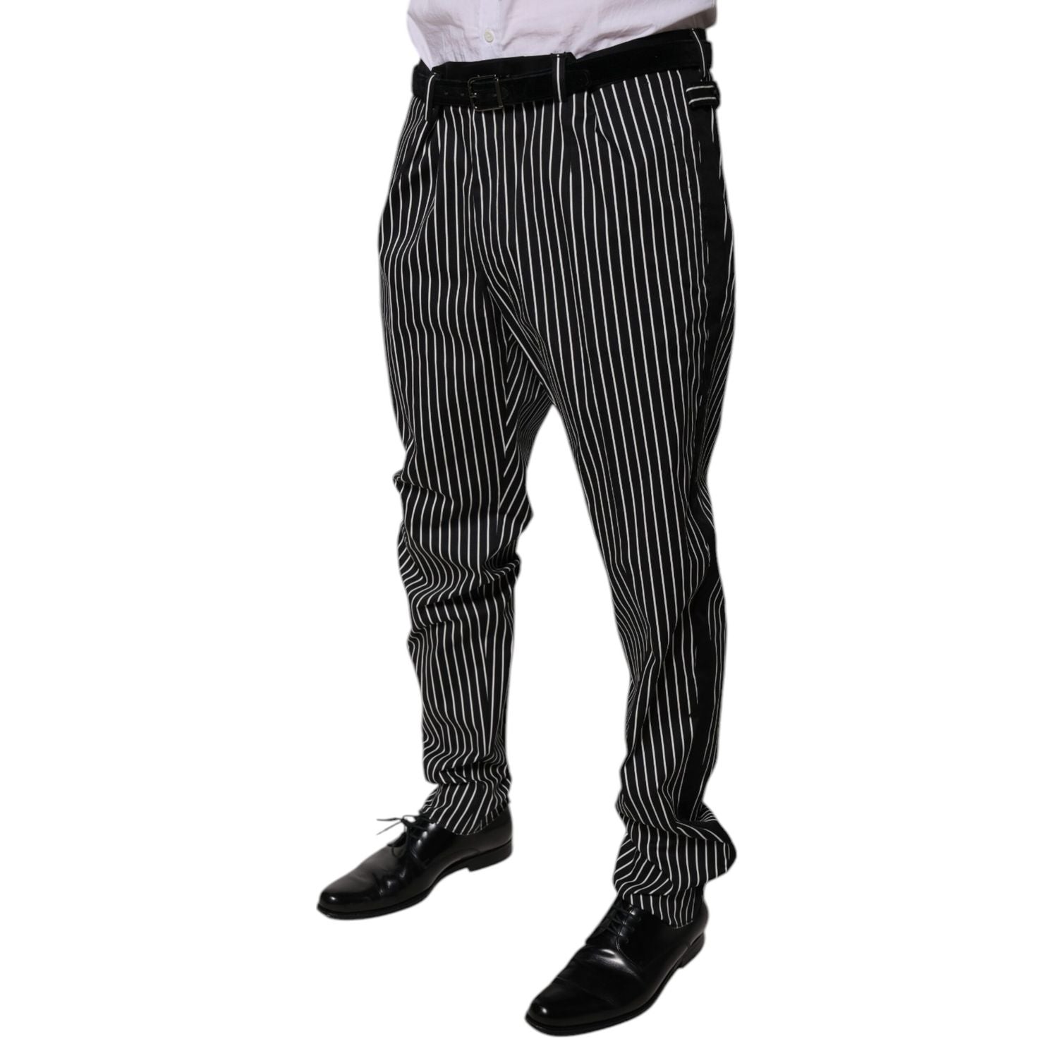 Dolce & Gabbana Black Stripes Skinny Dress Pants