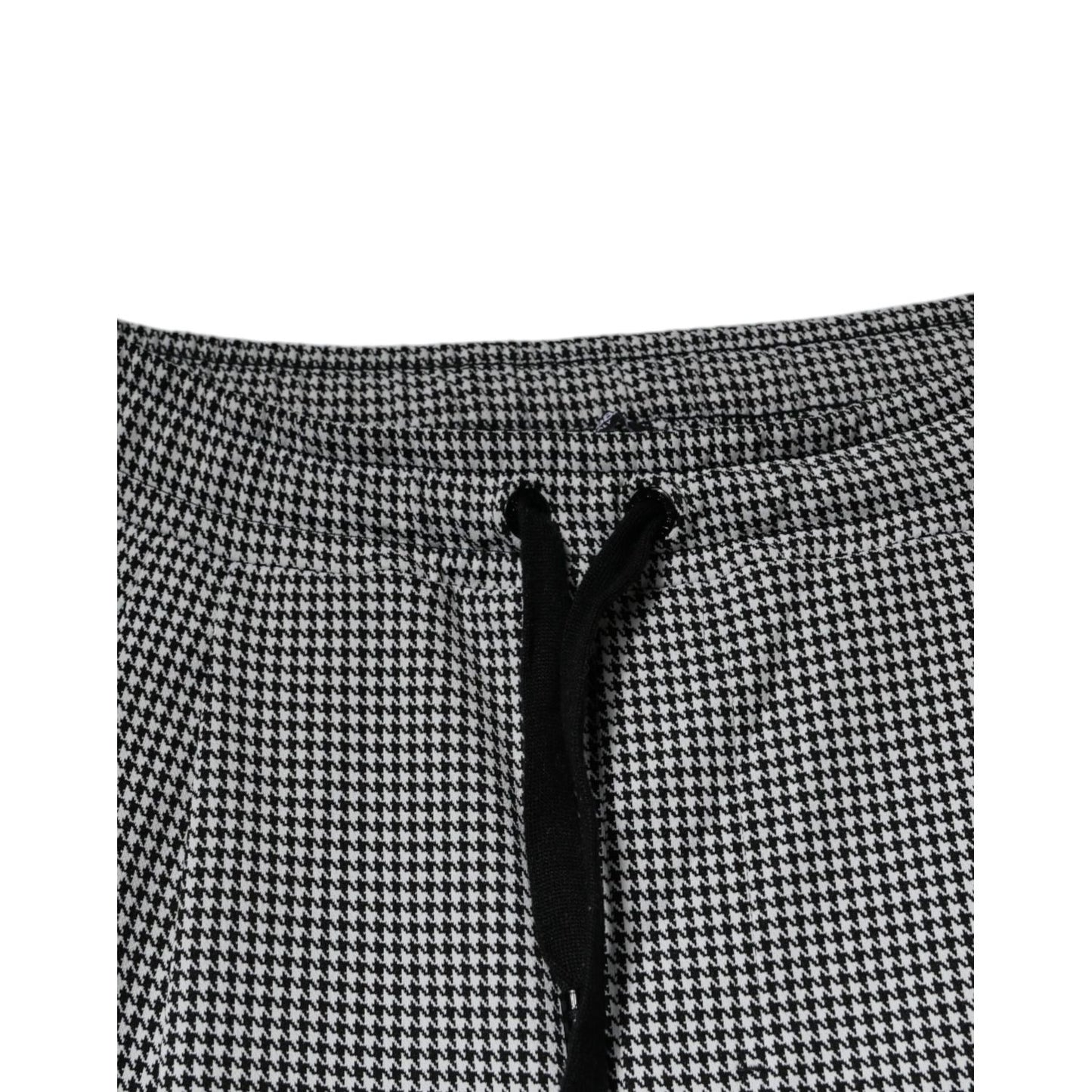 Dolce & Gabbana Black White Houndstooth Skinny Dress Pants