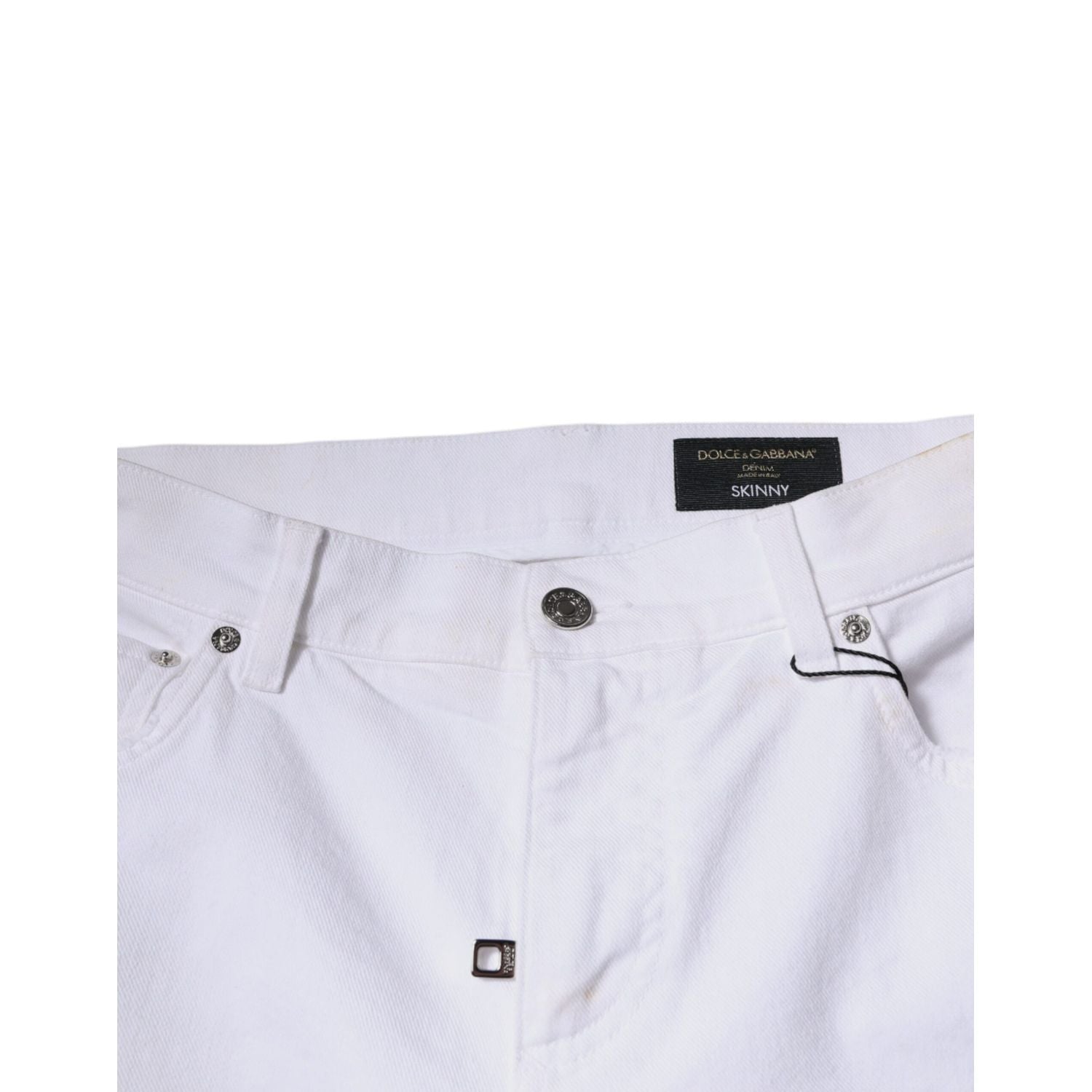 Dolce & Gabbana Black White Logo Cotton Skinny Denim Jeans