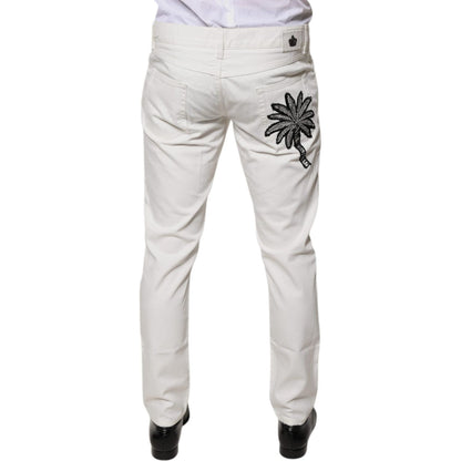 Dolce & Gabbana White Cotton Skinny Denim Jeans