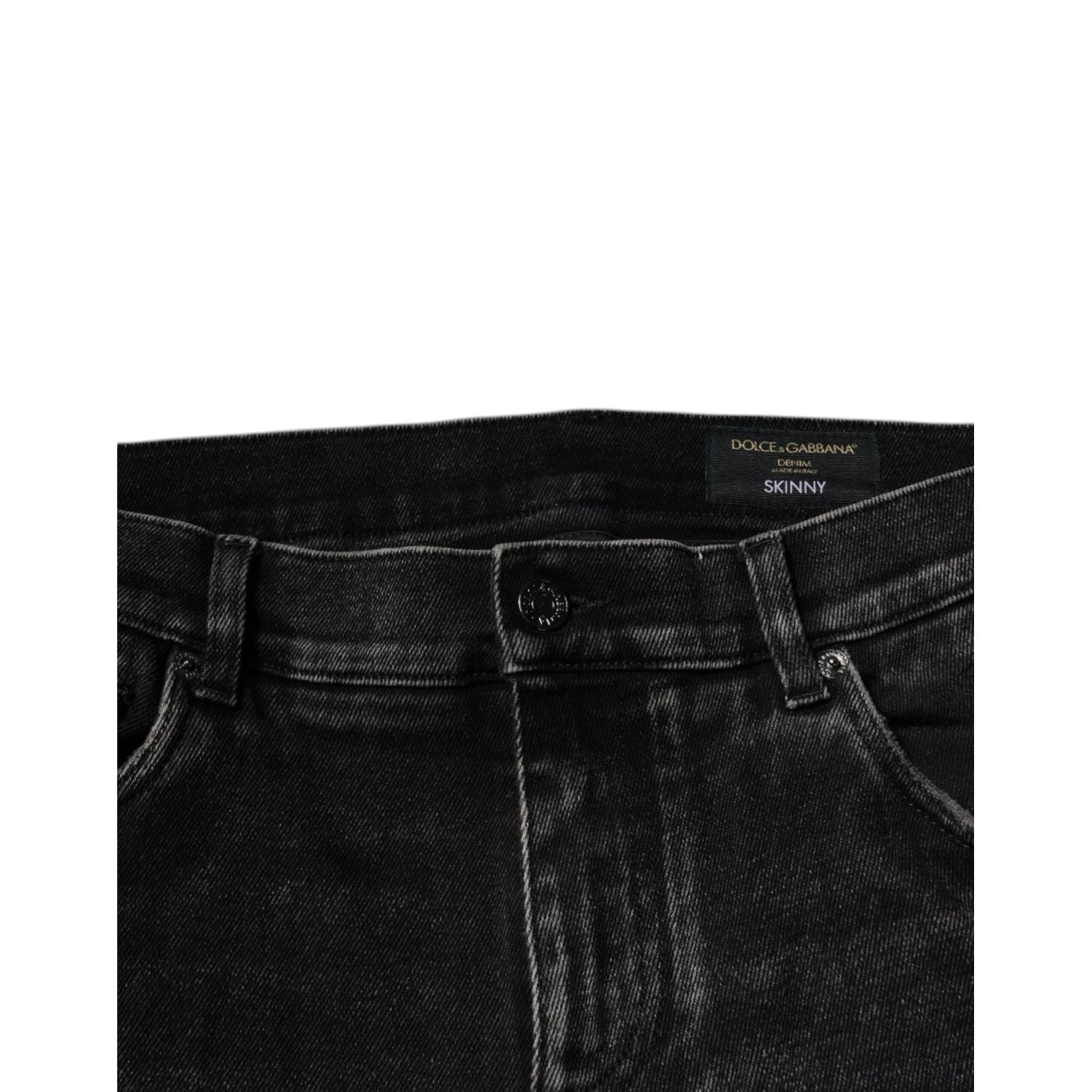 Dolce & Gabbana Black Cotton Stretch Skinny Men Denim Jeans